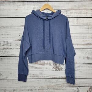 90 Degree by Reflex Cropped Hoodie Heather Blue | XL
